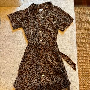 J. Crew Brown Leopard Print Kids Dress